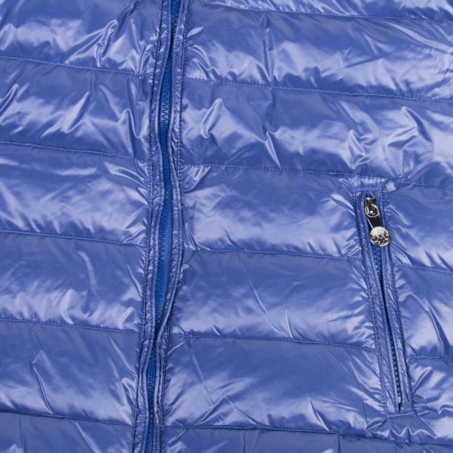 Girls Blue Spoutnic Shiny Hooded Padded Jacket