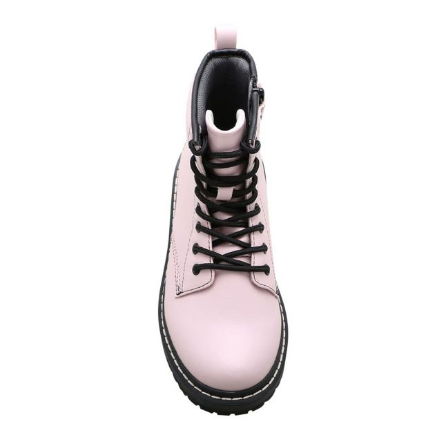 Girls Rose Pink Doris Lace Up Boots (28-37)