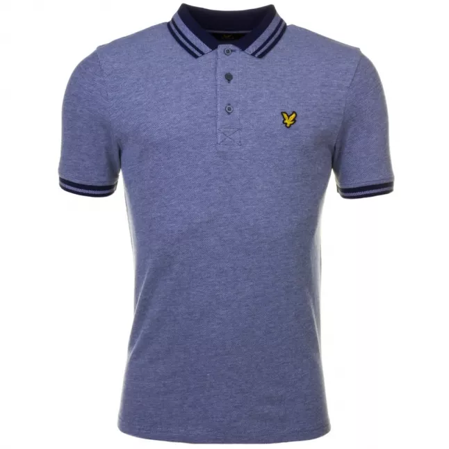Mens Navy Oxford S/s Polo Shirt
