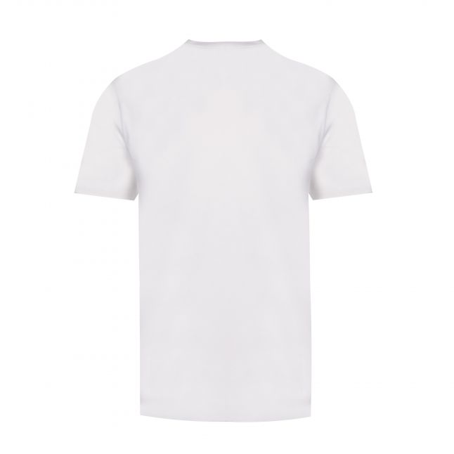 Mens White Embroidered Emblem S/s T Shirt