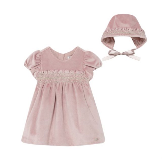Baby Wild Rose Velvet Dress & Hat