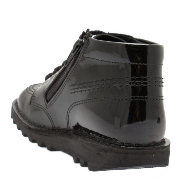 Infant Black Patent Kick Hi Zip Boots (5-12)