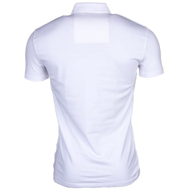 Mens White Silver Label Shield S/s Polo Shirt