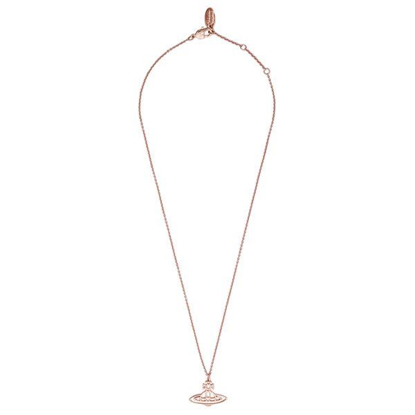 Womens Pink Gold Thin Lines Flat Orb Pendant Necklace 108712 by Vivienne Westwood from Hurleys