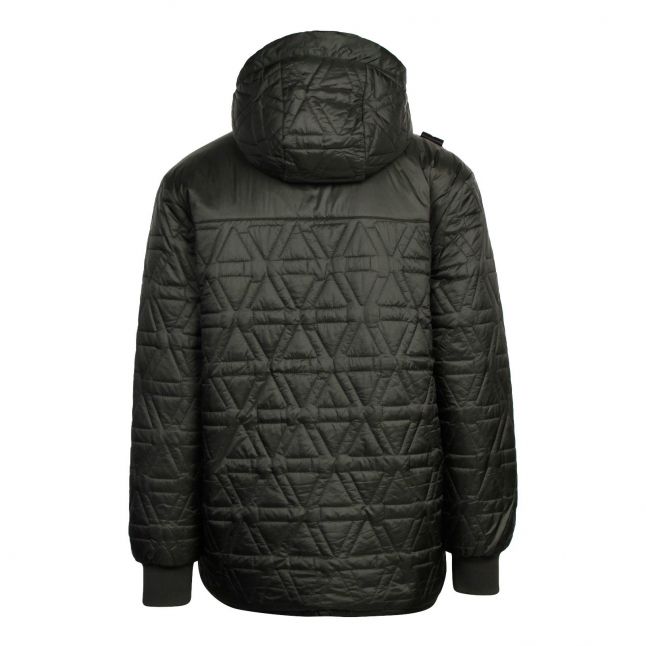 Mens Oil Slick Polygon Quilted Hooded Jacket