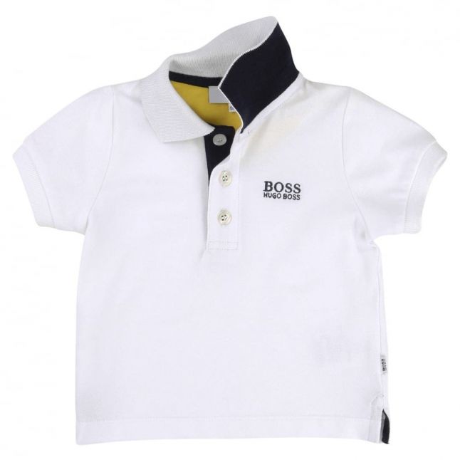 Baby White & Yellow Polo Shirt & Shorts Set