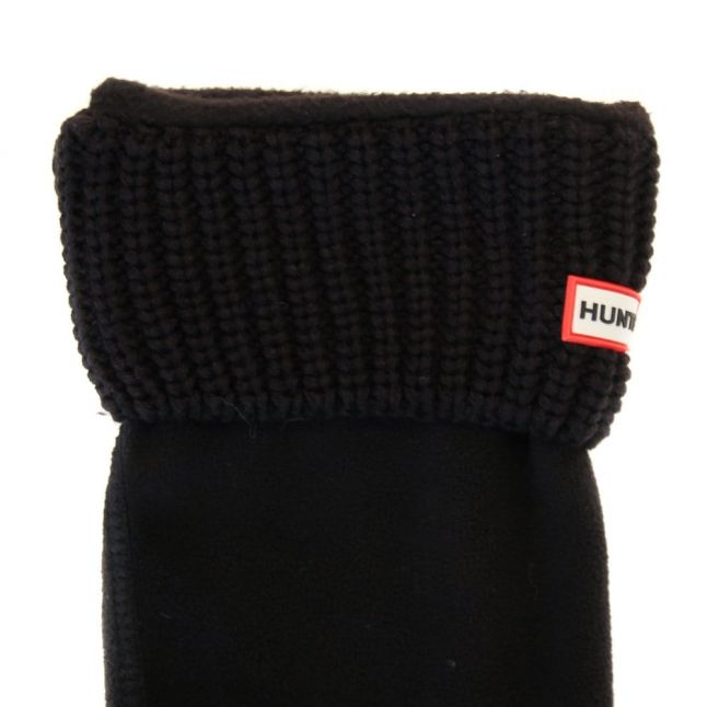 Womens Black Tall Half Cardy Stitch Wellington Socks