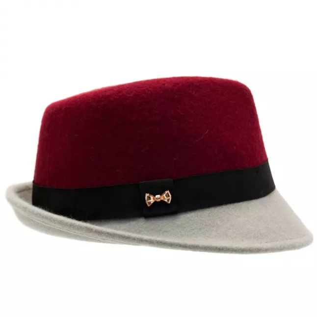 Womens Grape Tyli Wool Trilby Hat