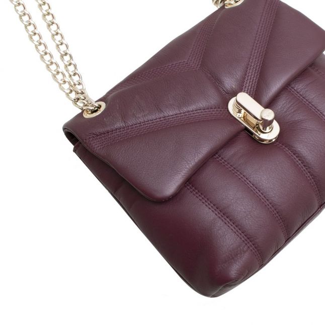 Womens Deep Purple Ayalina Quilted Leather Crosbody Bag