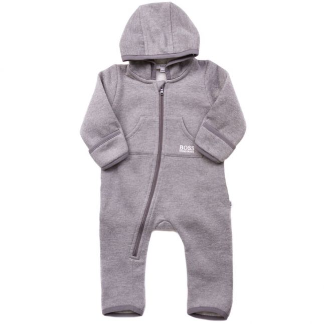 Baby Grey Branded Hooded Suit