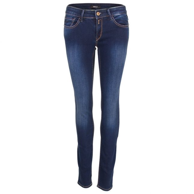 Womens Blue Mid Rise Luz Skinny Fit Jeans