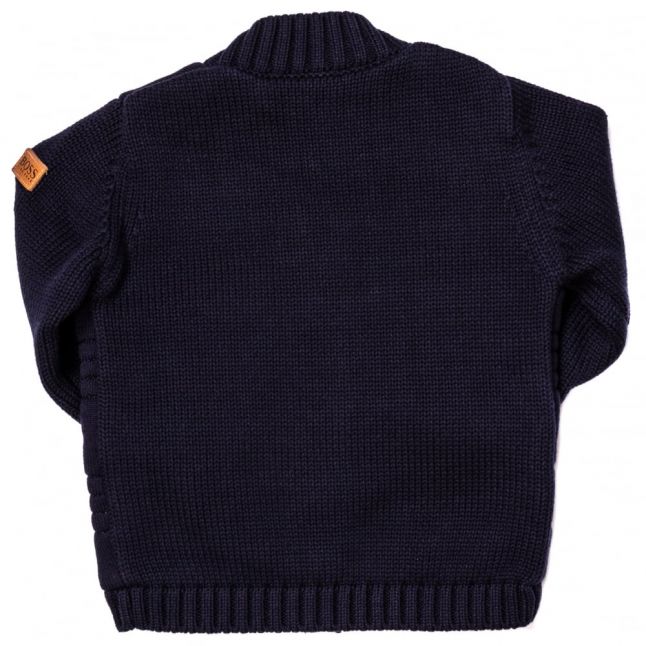 Baby Navy Zip Knitted Cardigan