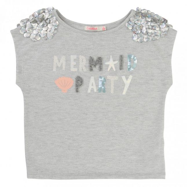 Girls Grey Mermaid Party S/s Tee Shirt