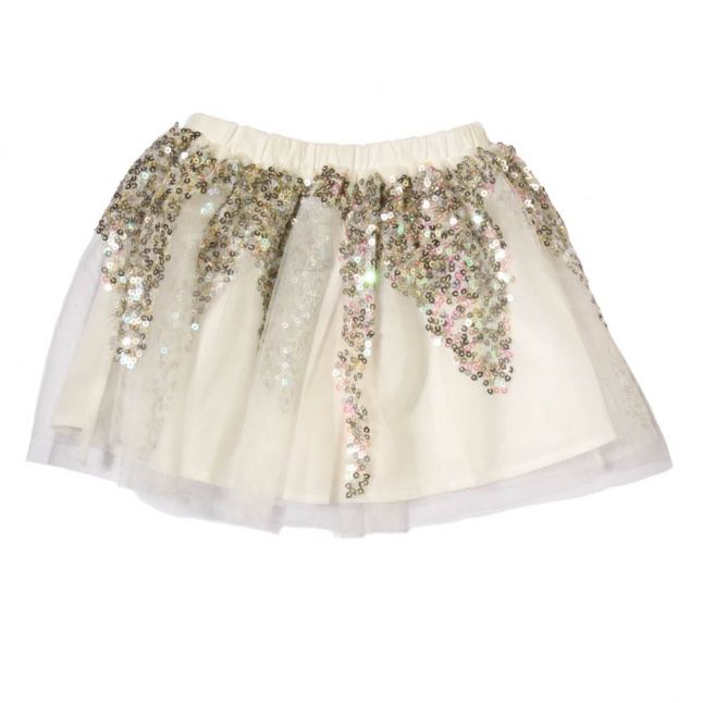 Baby White Sequin Detail Skirt