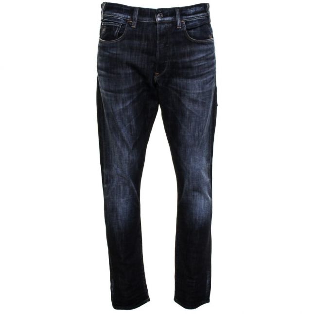 Mens Dark Aged Wash Holmer Tapered Fit Jeans
