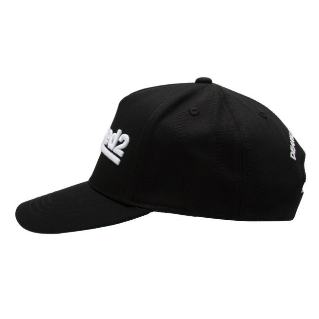 Boys Black Branded Line Cap