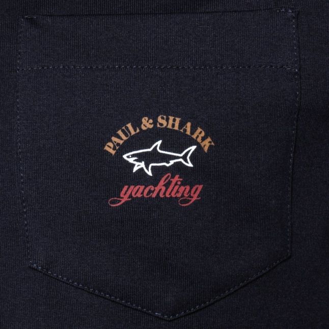 Paul & Shark Mens Navy Small Logo Shark Fit Pocket S/s Tee Shirt
