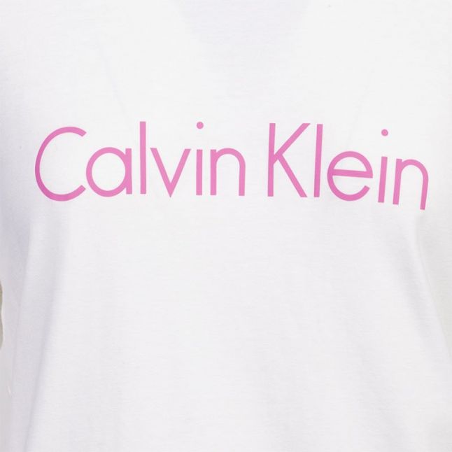 Womens White/Pink Lounge Logo L/s T Shirt