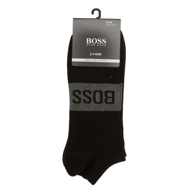 BOSS Mens Black Branded Trainer Socks 