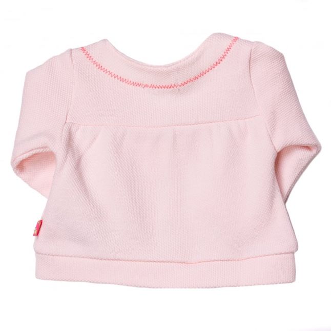 Baby Pale Pink Embroidered Sweat Jacket