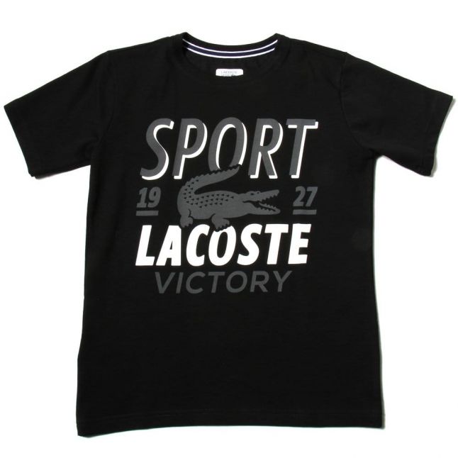 Boys Black & White Sport Graphic S/s Tee Shirt (8yr+) 29472 by Lacoste from Hurleys