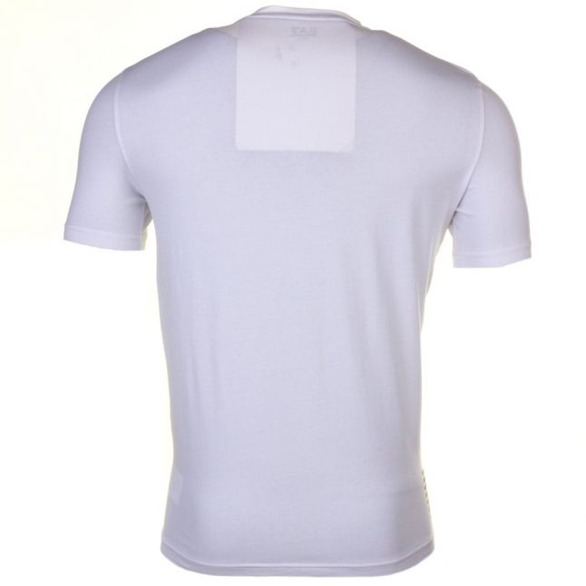 Ea7 Mens White Training Core Identity Stretch S/s Tee Shirt