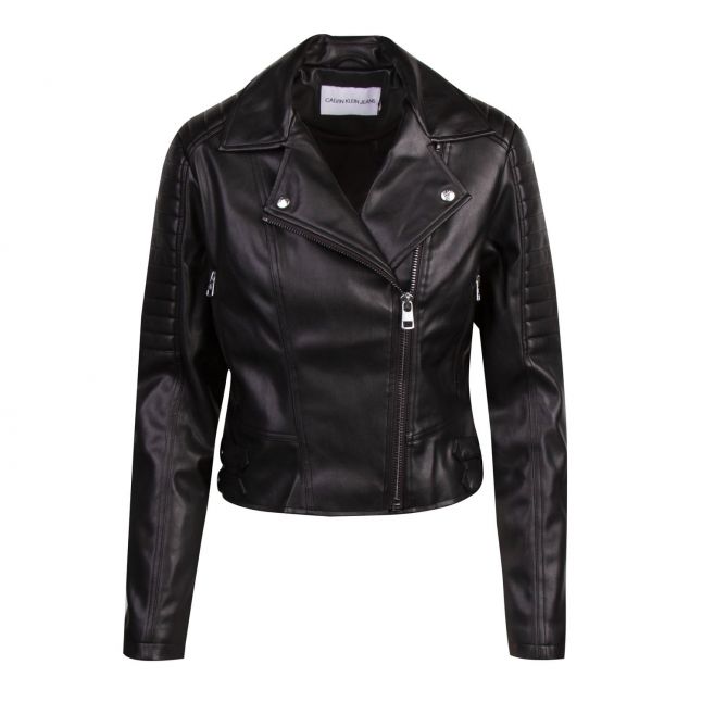 calvin klein faux leather moto jacket