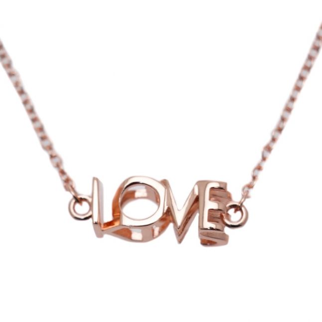 Womens Rose Gold Lovelyn Love Kiss Necklace