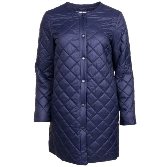 Heritage Womens Navy Collarless Border Quilted Jacket