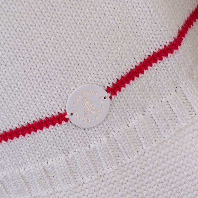 Lifestyle Womens White Barnavle Stripe Knitted Jumper