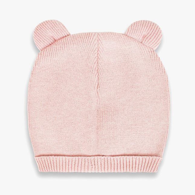 Baby Pink Fine Knit Hat & Mittens Set