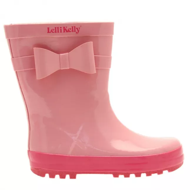 Girls Plain Pink Rain 1 Wellington Boots (24-33)