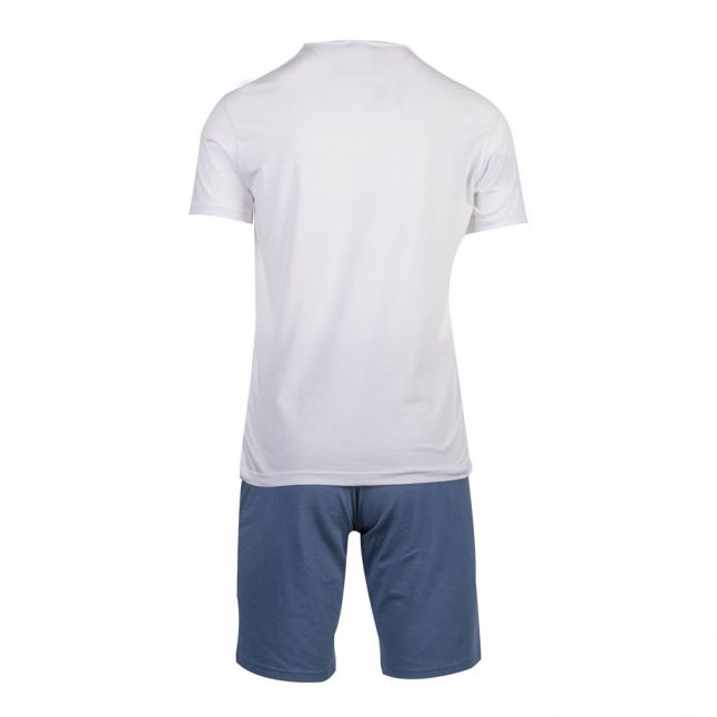 Mens White/Blue Endurance Top & Shorts Set
