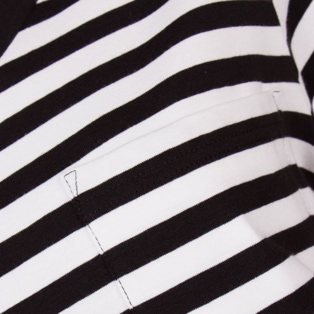 Womens Black Koso Striped S/s Tee Shirt
