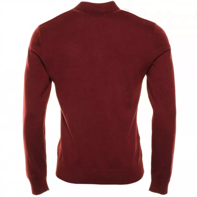 Mens Pomegranate Badense Knitted L/s Polo Shirt