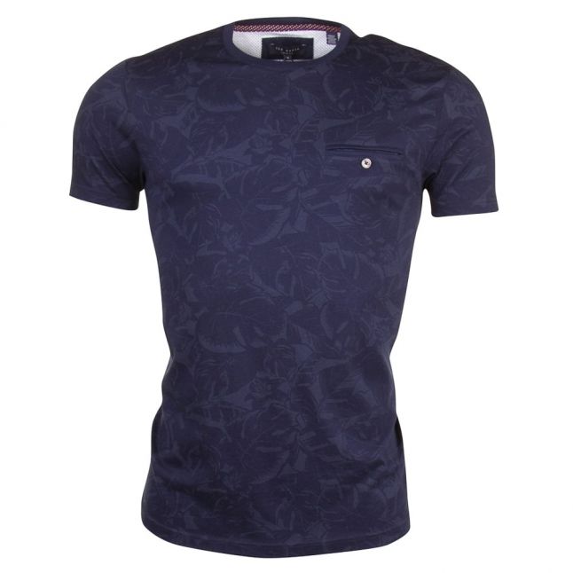 Mens Navy Flowby Floral S/s Tee Shirt