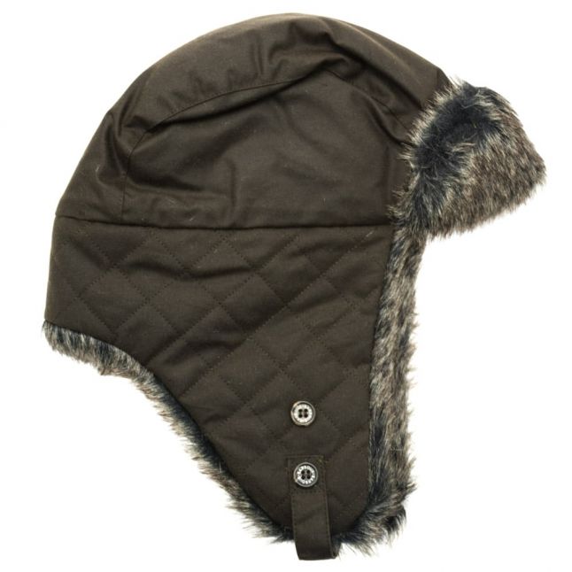Lifestyle Mens Olive Waxed Grasmere Trapper Hat