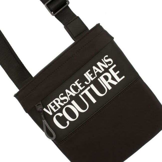 Mens Black Logo Type Crossbody Bag