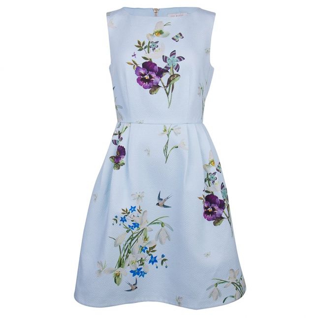 Womens Baby Blue Loolina Spring Meadow Skater Dress