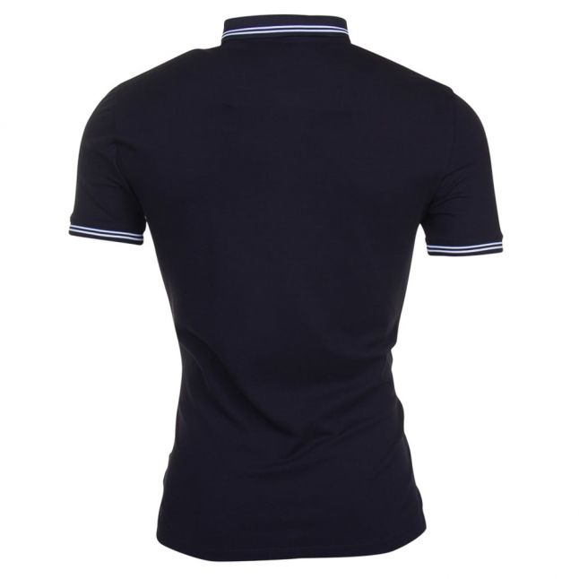 Mens Navy Tipped Regular Fit S/s Polo Shirt