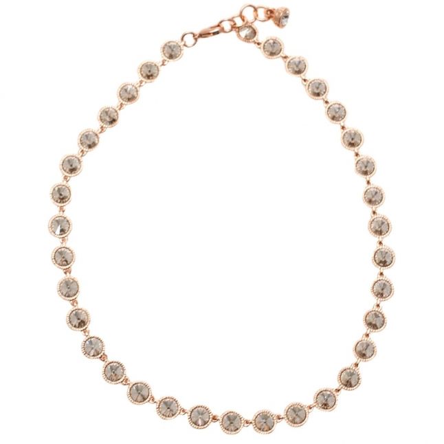 Womens Rose Gold & Crystal Rosele Necklace