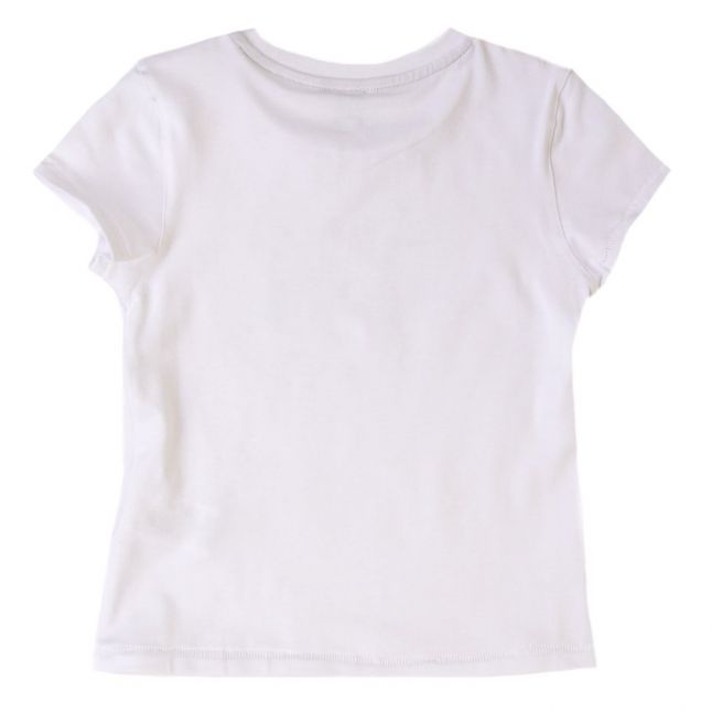 Girls White Printed S/s Tee Shirt