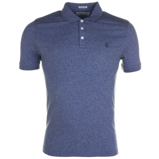 Mens Blue Wing Teal Jaspe Marl Slim Fit S/s Polo Shirt