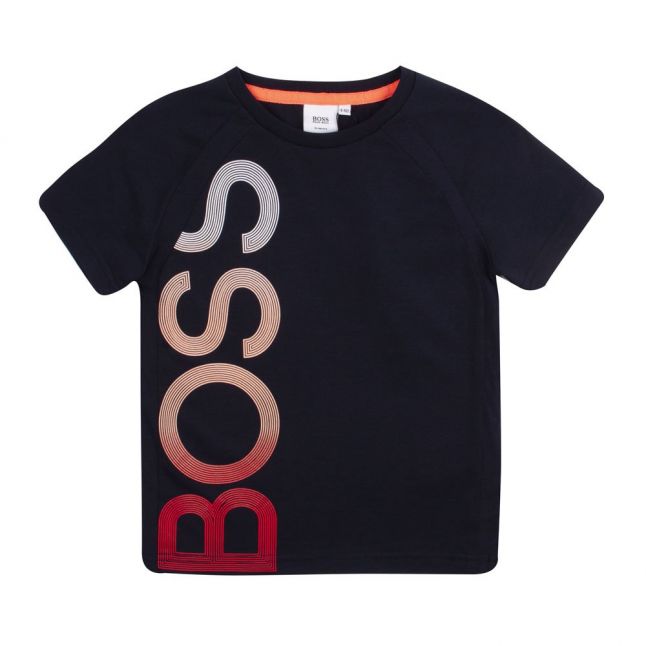 Boys Navy Gradient Logo S/s T Shirt 90284 by BOSS from Hurleys