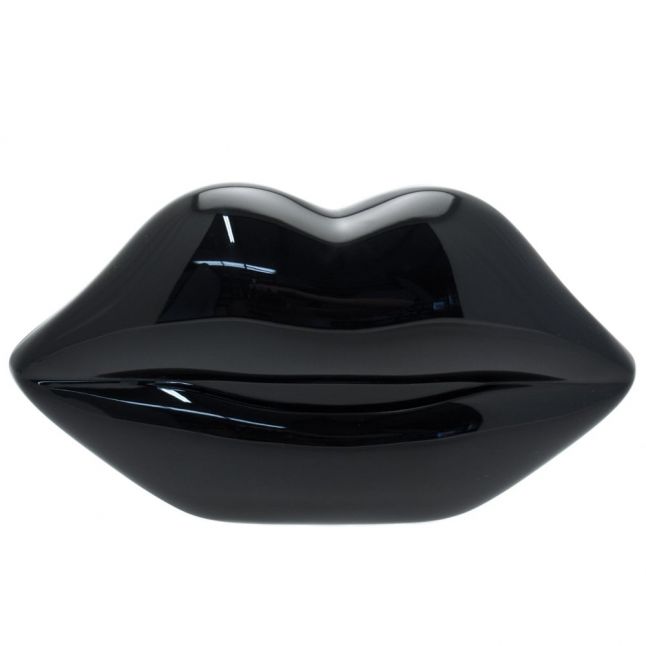 Womens Black Perspex Lips Clutch Bag