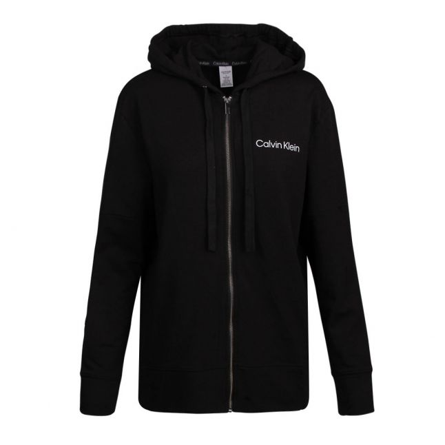 Womens Black Structure Hooded Zip Through Sweat Top