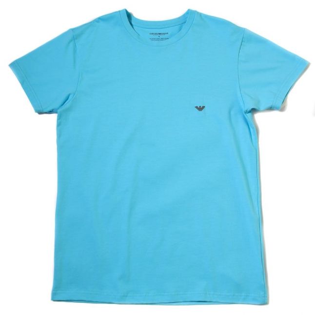 Mens Turquoise Small Logo Crew S/s Tee Shirt