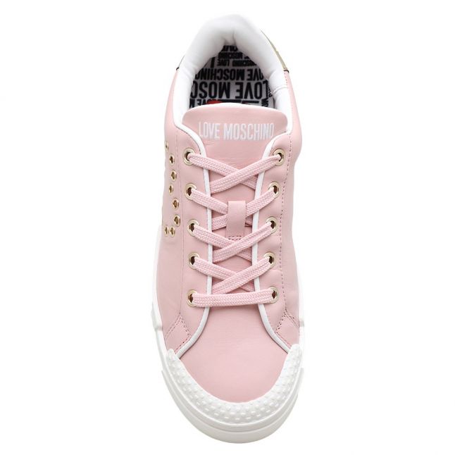 Womens Pink Mix Stud Heart Trainers