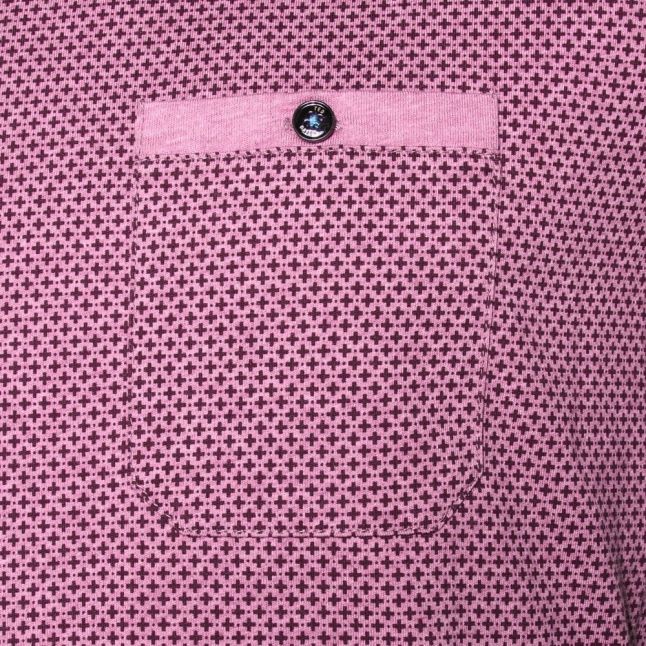 Mens Mid Pink Polrole Printed S/s Tee Shirt