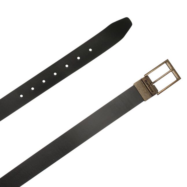 Mens Black/Brown Leather Belt Gift Set
